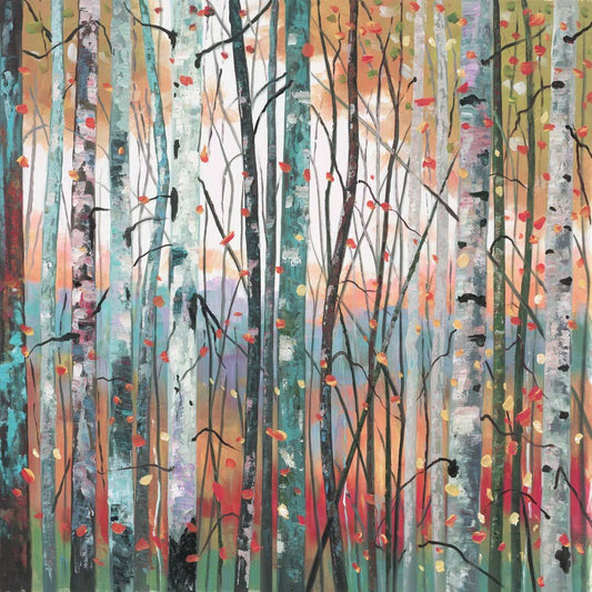 Colorful Nature Forest - Print On Canvas 36" H X 36" W X 1.25" D White