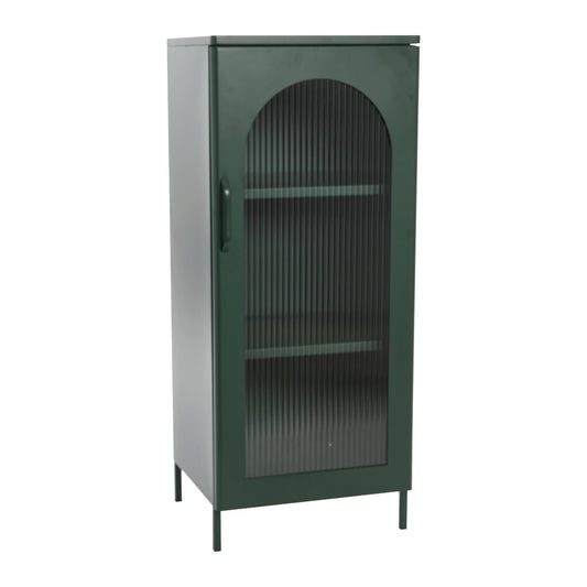 Co-Op Solstice Metal Cabinet With Arched Glass Door, Dark Green