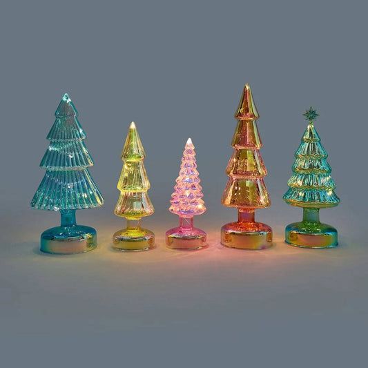 Colorful Led Lighted Trees - Set Of 5 - Small-Multi