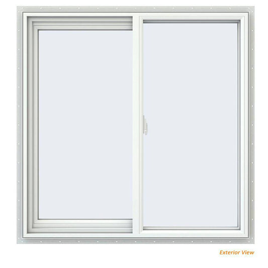 Cx1052 35.5 In. X 35.5 In. V-2500 Series White Vinyl Left-Handed Sliding Window With Fiberglass Mesh Screen